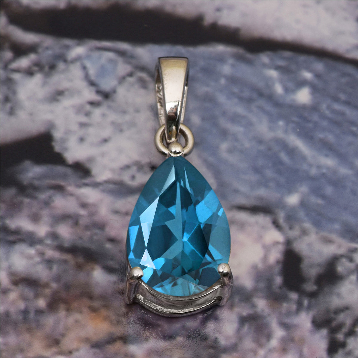 Solitaire Pear Cut Multi Choice Gemstone Pendant