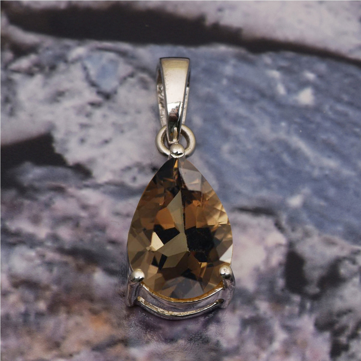 Solitaire Pear Cut Multi Choice Gemstone Pendant