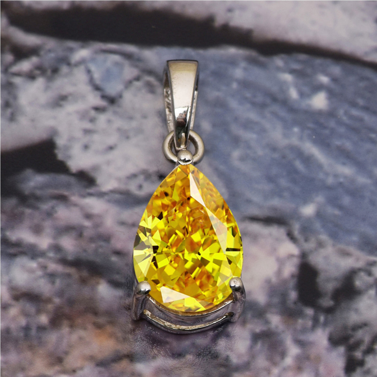 Solitaire Pear Cut Multi Choice Gemstone Pendant