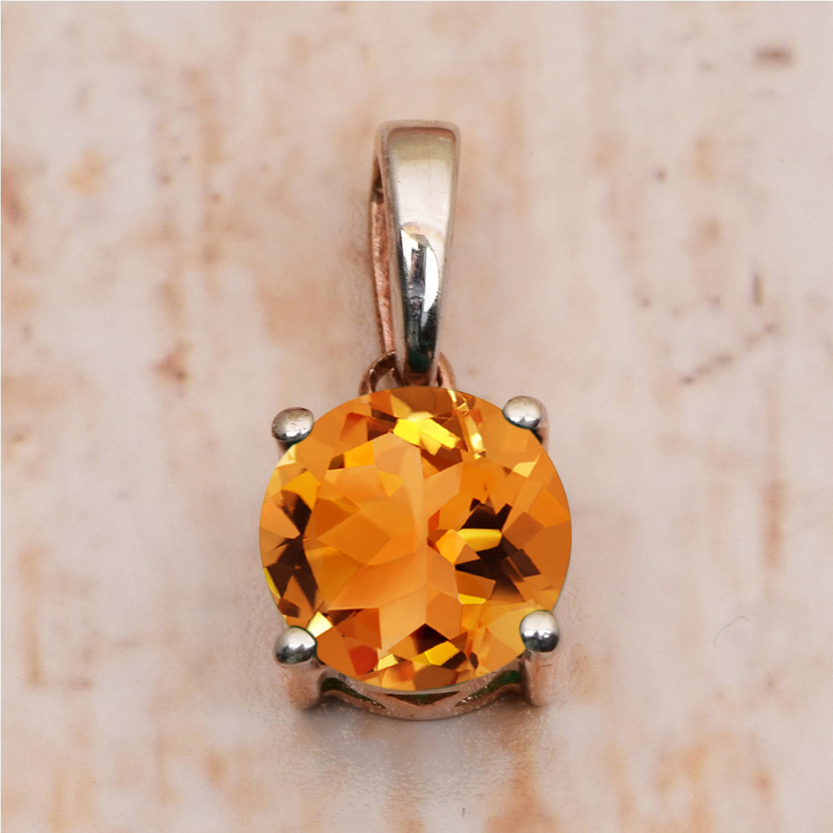 Solitaire Round Cut Multi Choice Gemstone Pendant