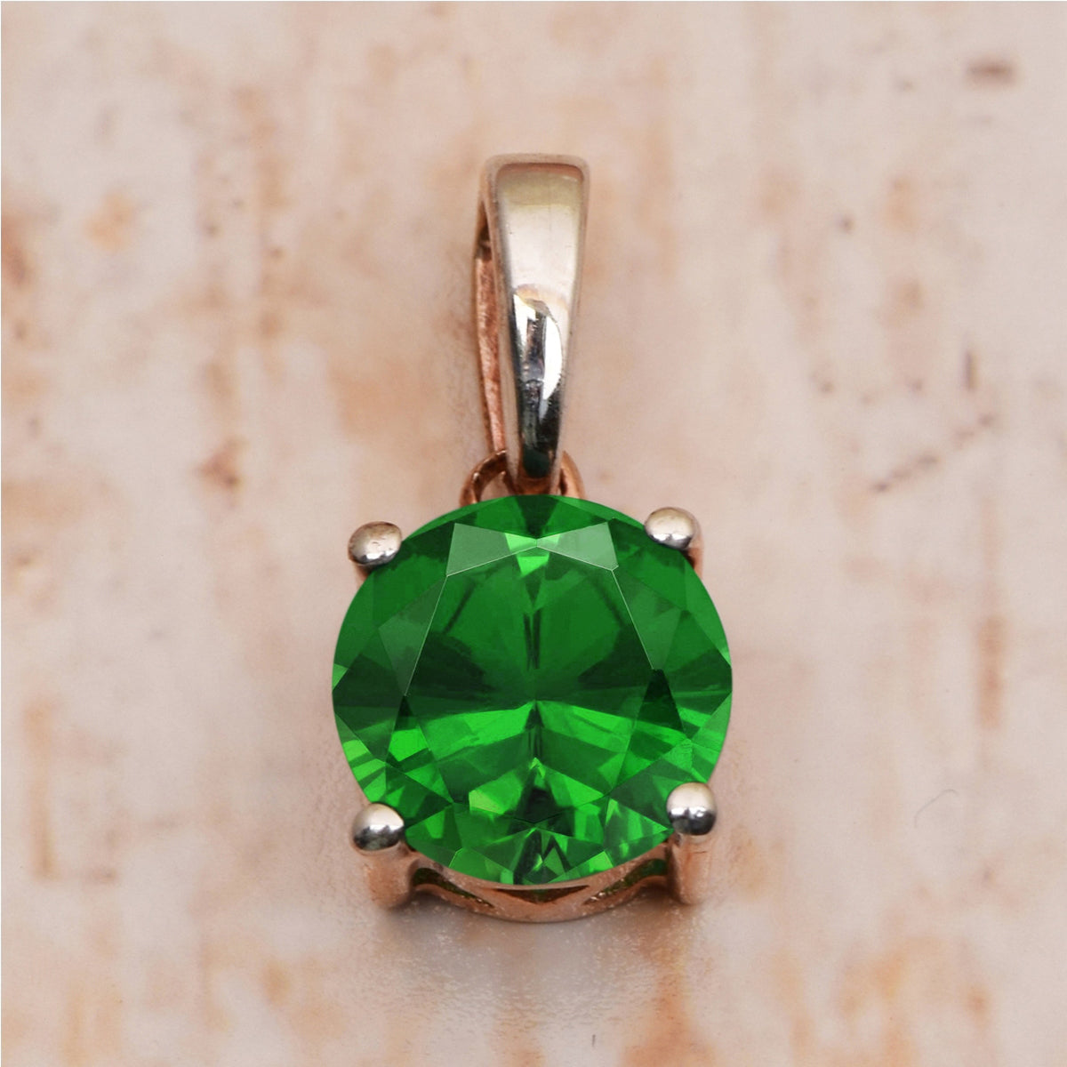 Solitaire Round Cut Multi Choice Gemstone Pendant