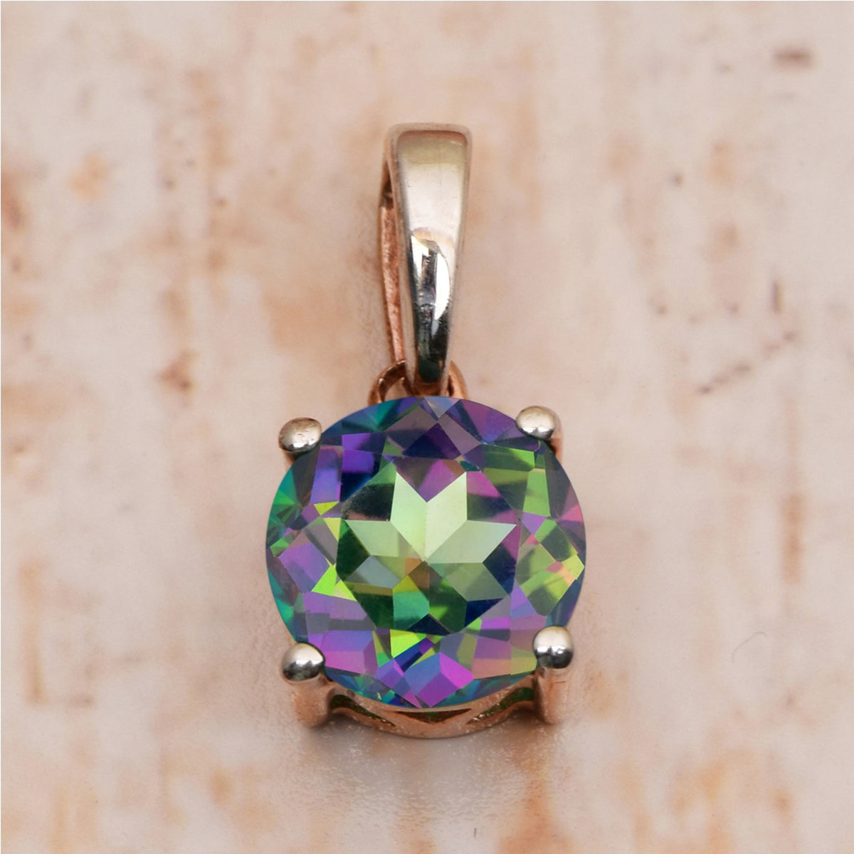 Solitaire Round Cut Multi Choice Gemstone Pendant