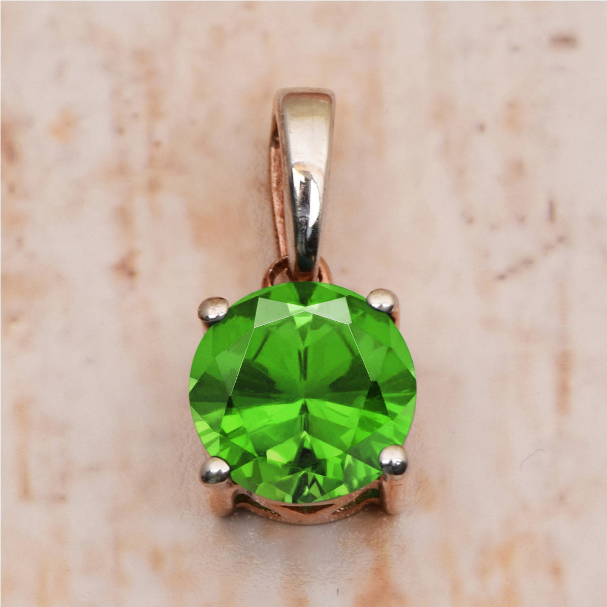Solitaire Round Cut Multi Choice Gemstone Pendant