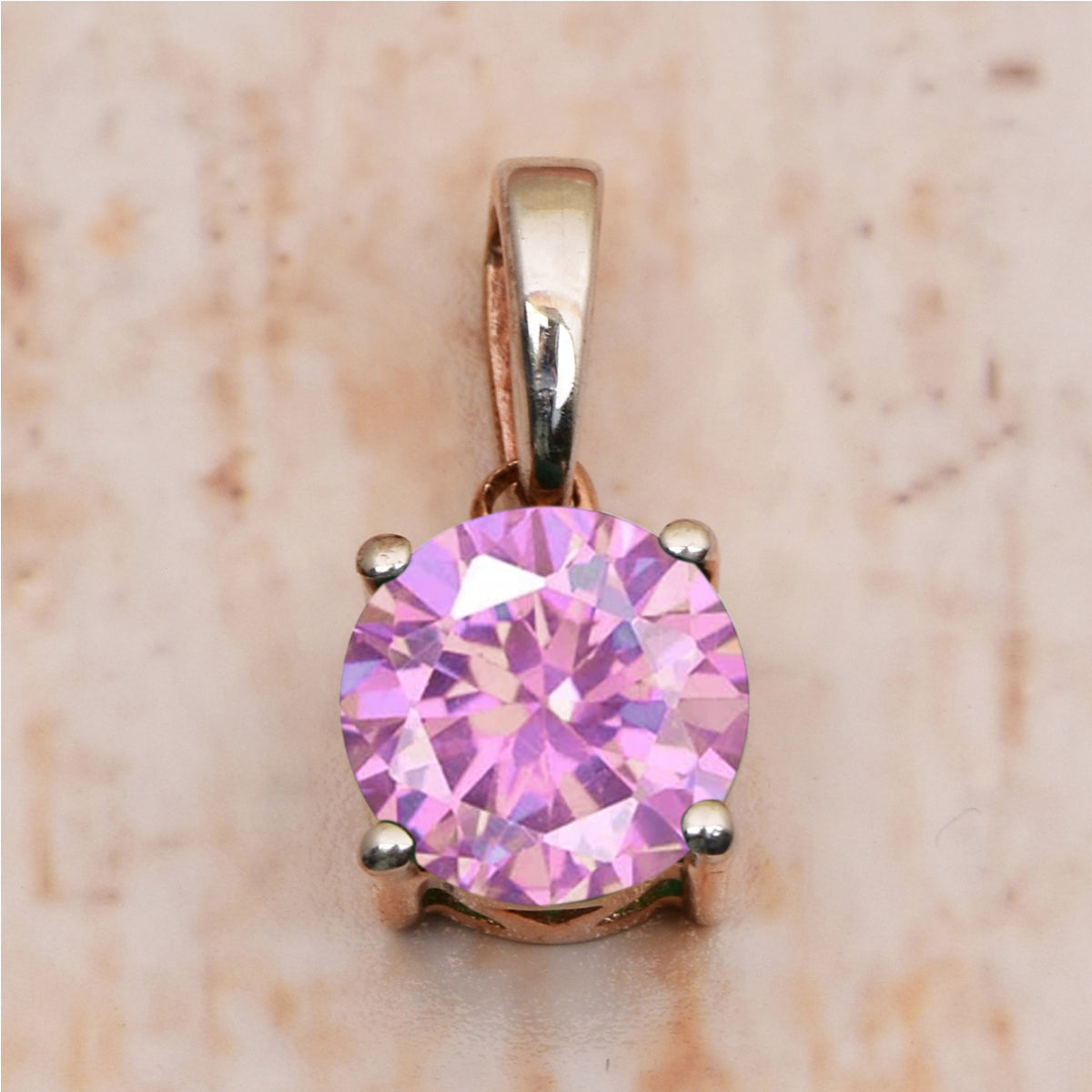 Solitaire Round Cut Multi Choice Gemstone Pendant