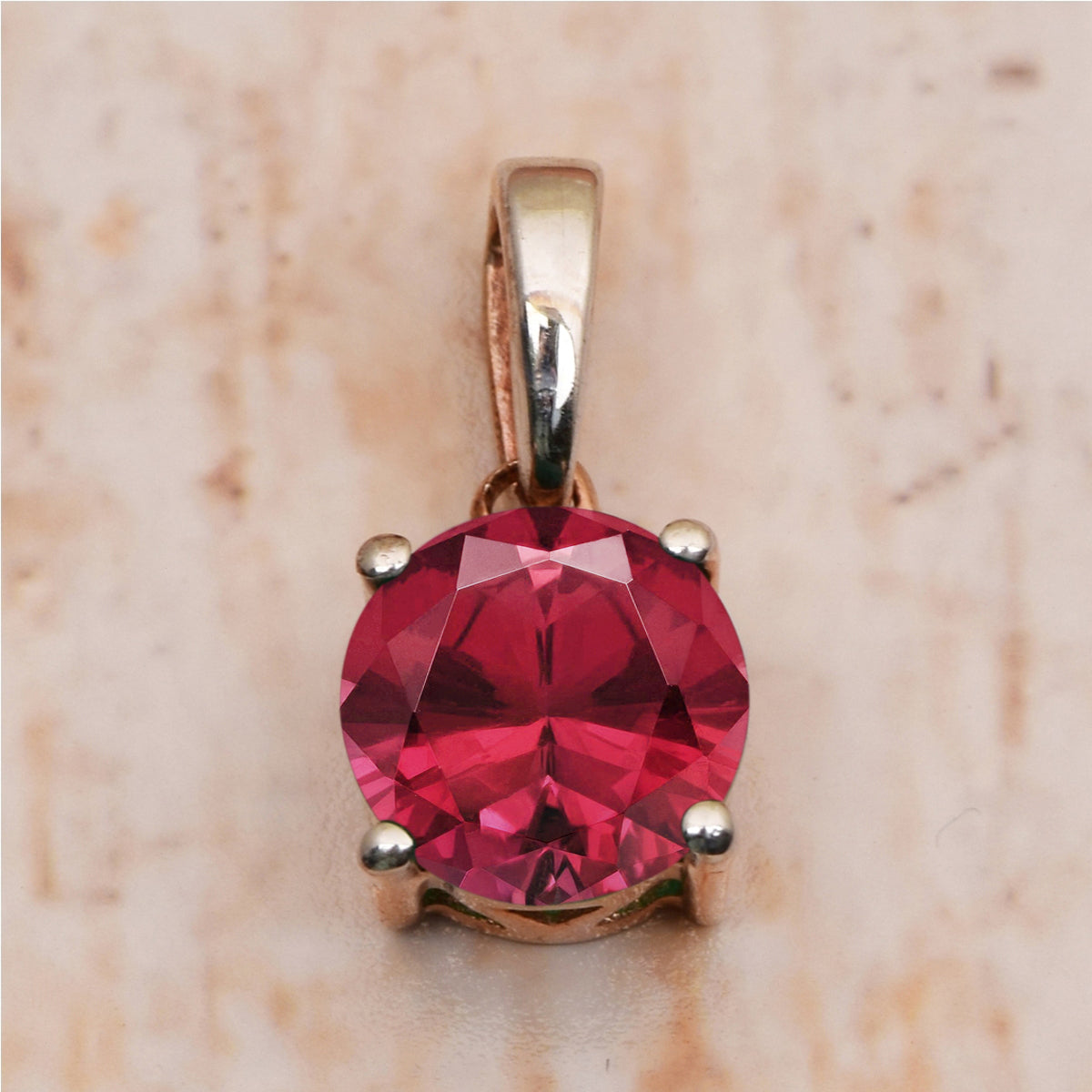 Solitaire Round Cut Multi Choice Gemstone Pendant