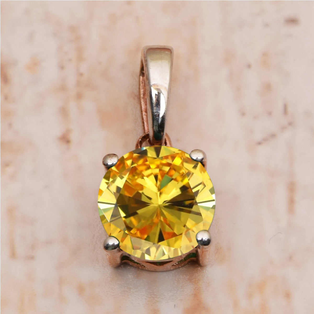 Solitaire Round Cut Multi Choice Gemstone Pendant