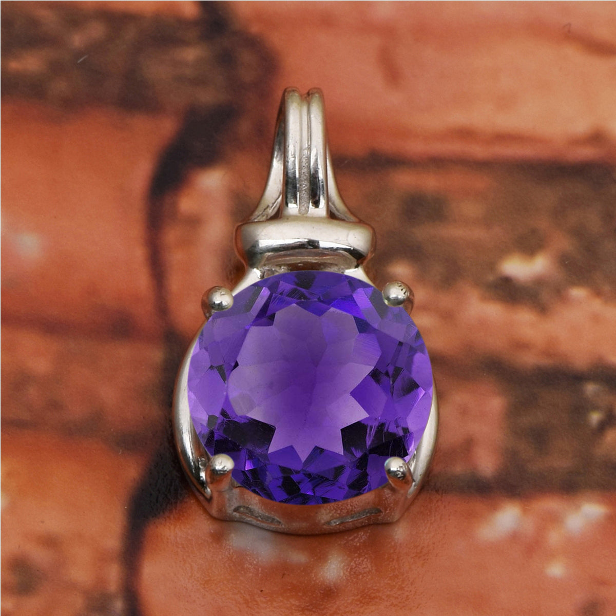 Solitaire Round Cut Multi Choice Gemstone Pendant