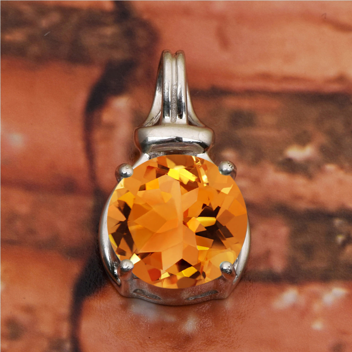 Solitaire Round Cut Multi Choice Gemstone Pendant