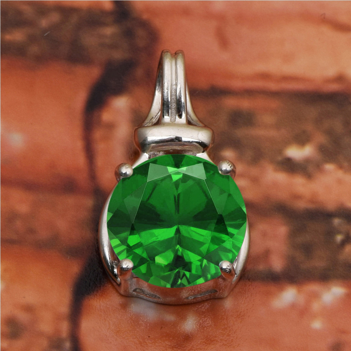 Solitaire Round Cut Multi Choice Gemstone Pendant