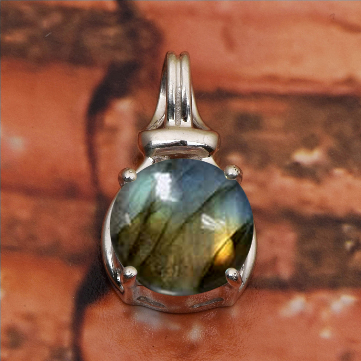 Solitaire Round Cut Multi Choice Gemstone Pendant