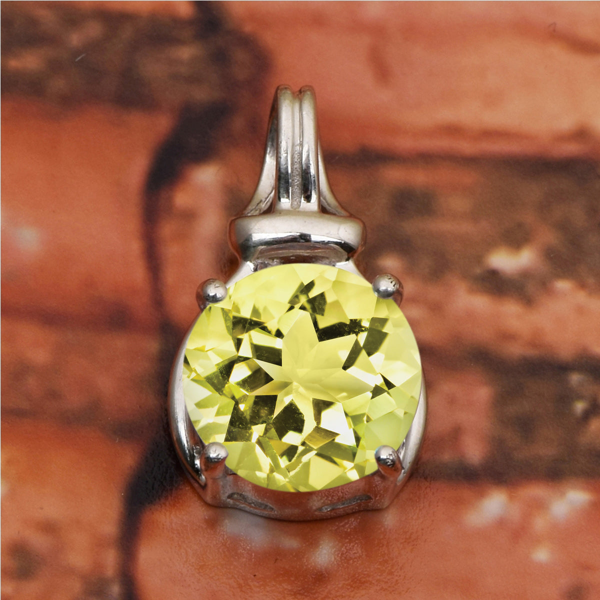 Solitaire Round Cut Multi Choice Gemstone Pendant