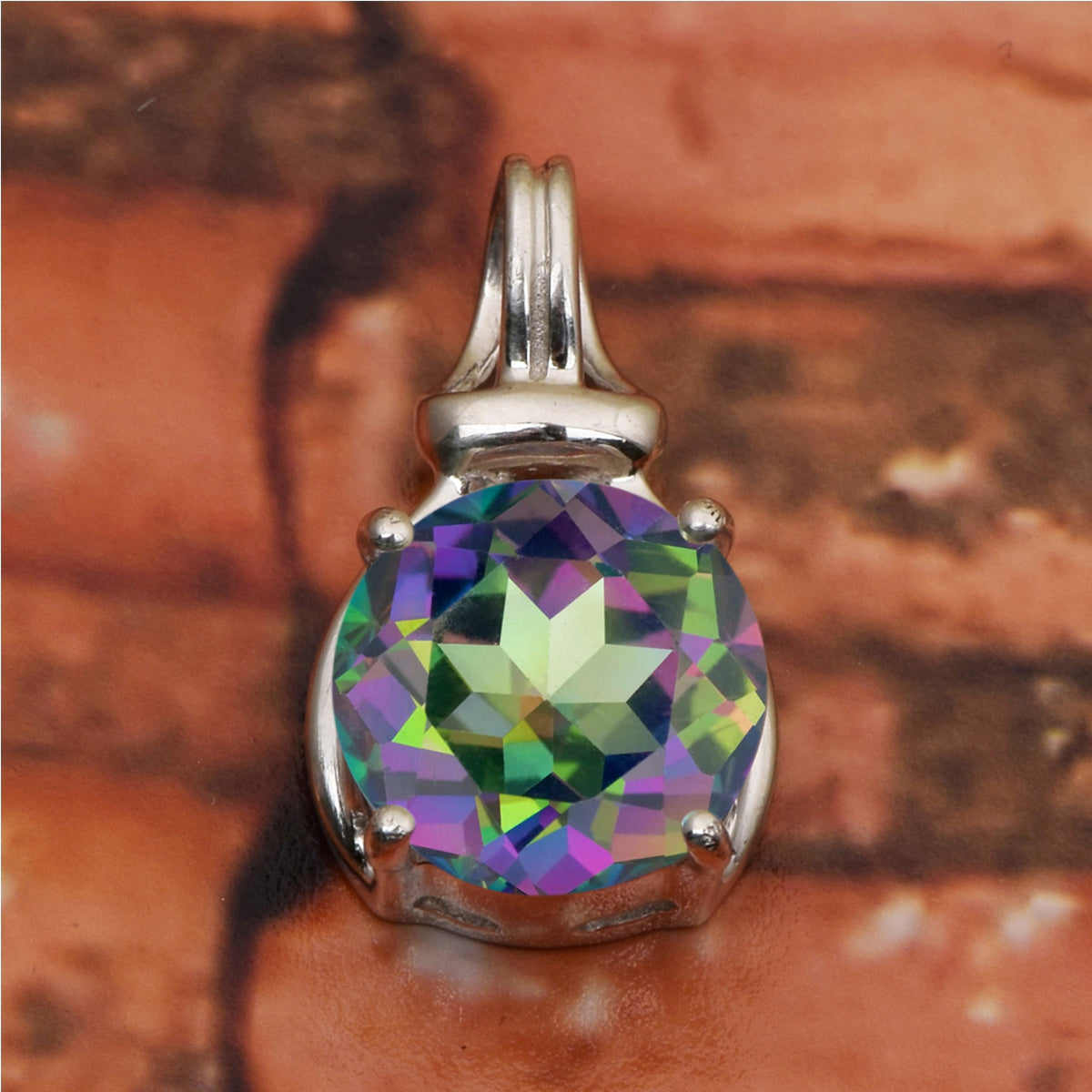 Solitaire Round Cut Multi Choice Gemstone Pendant