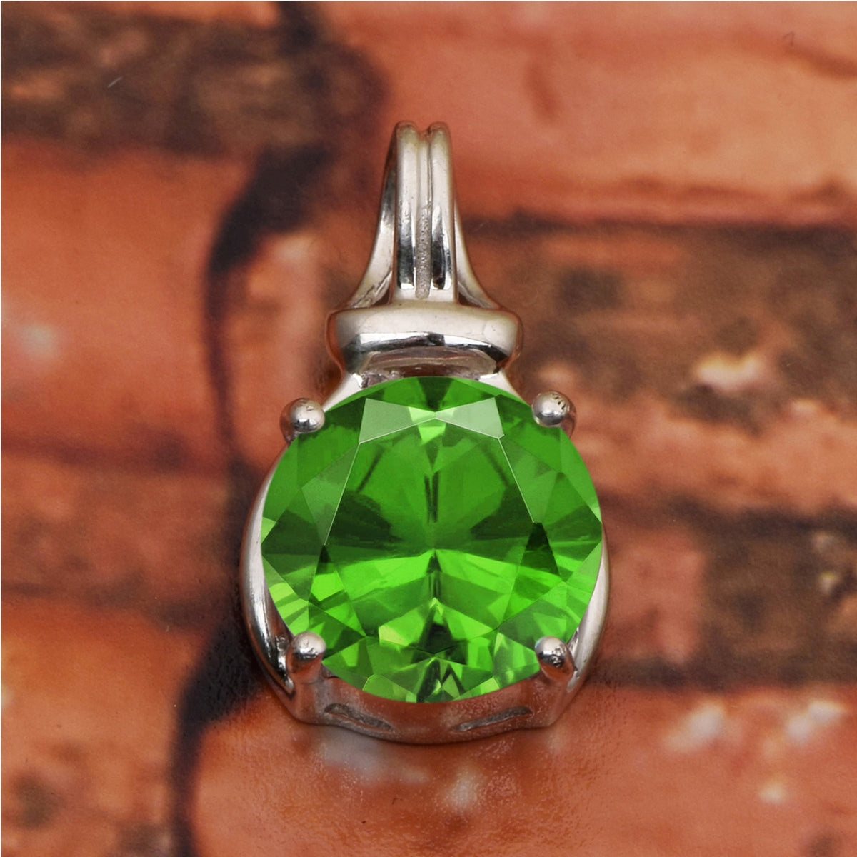 Solitaire Round Cut Multi Choice Gemstone Pendant