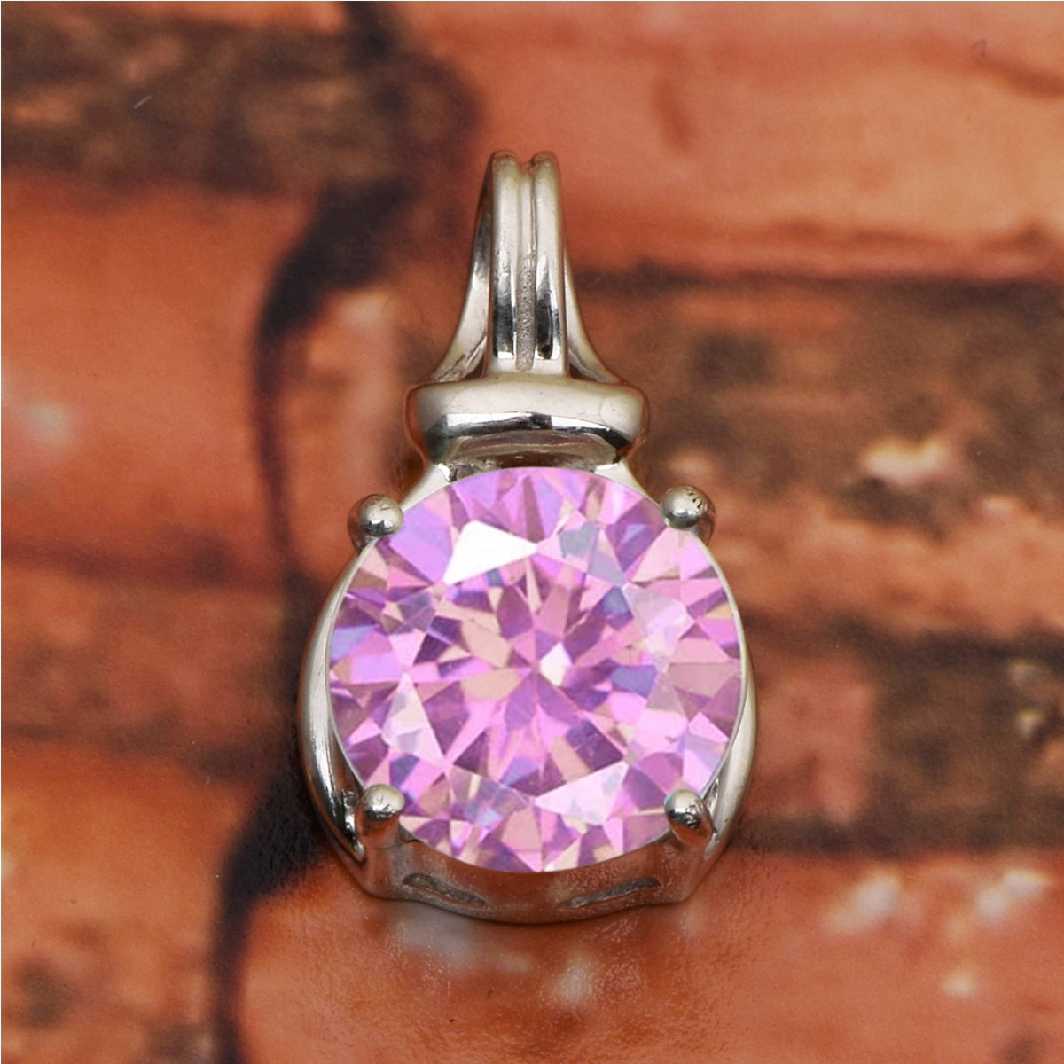 Solitaire Round Cut Multi Choice Gemstone Pendant
