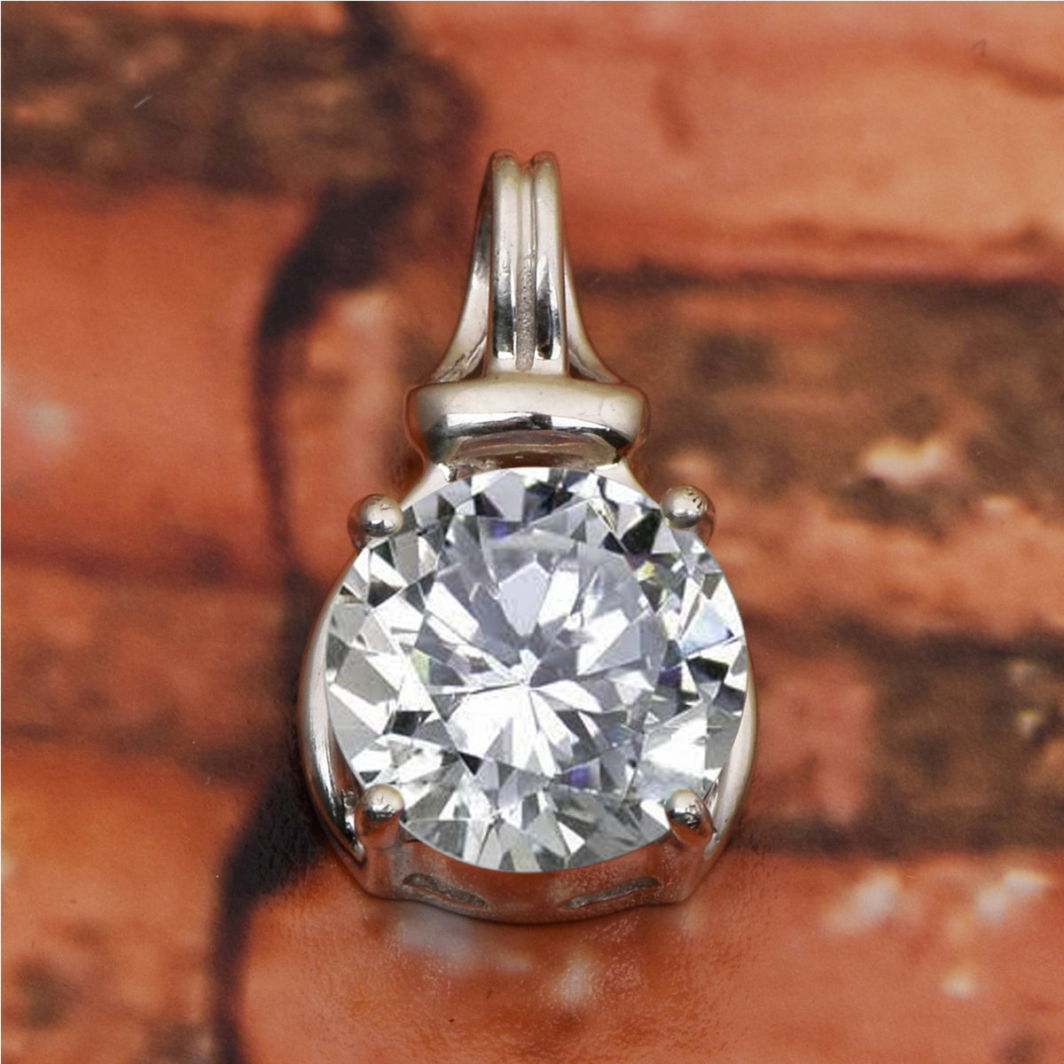 Solitaire Round Cut Multi Choice Gemstone Pendant