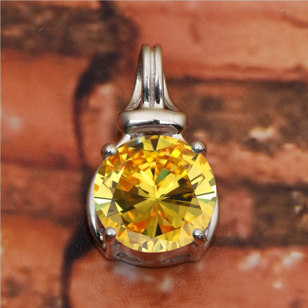 Solitaire Round Cut Multi Choice Gemstone Pendant