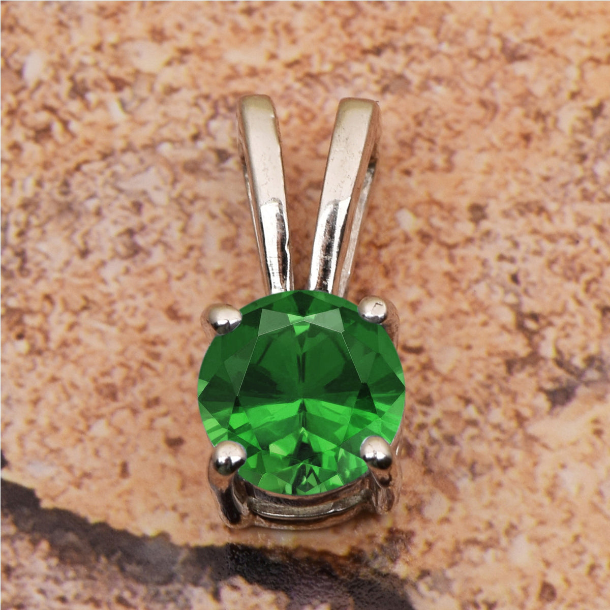 Tiny Round Cut Multi Choice Gemstone Pendant