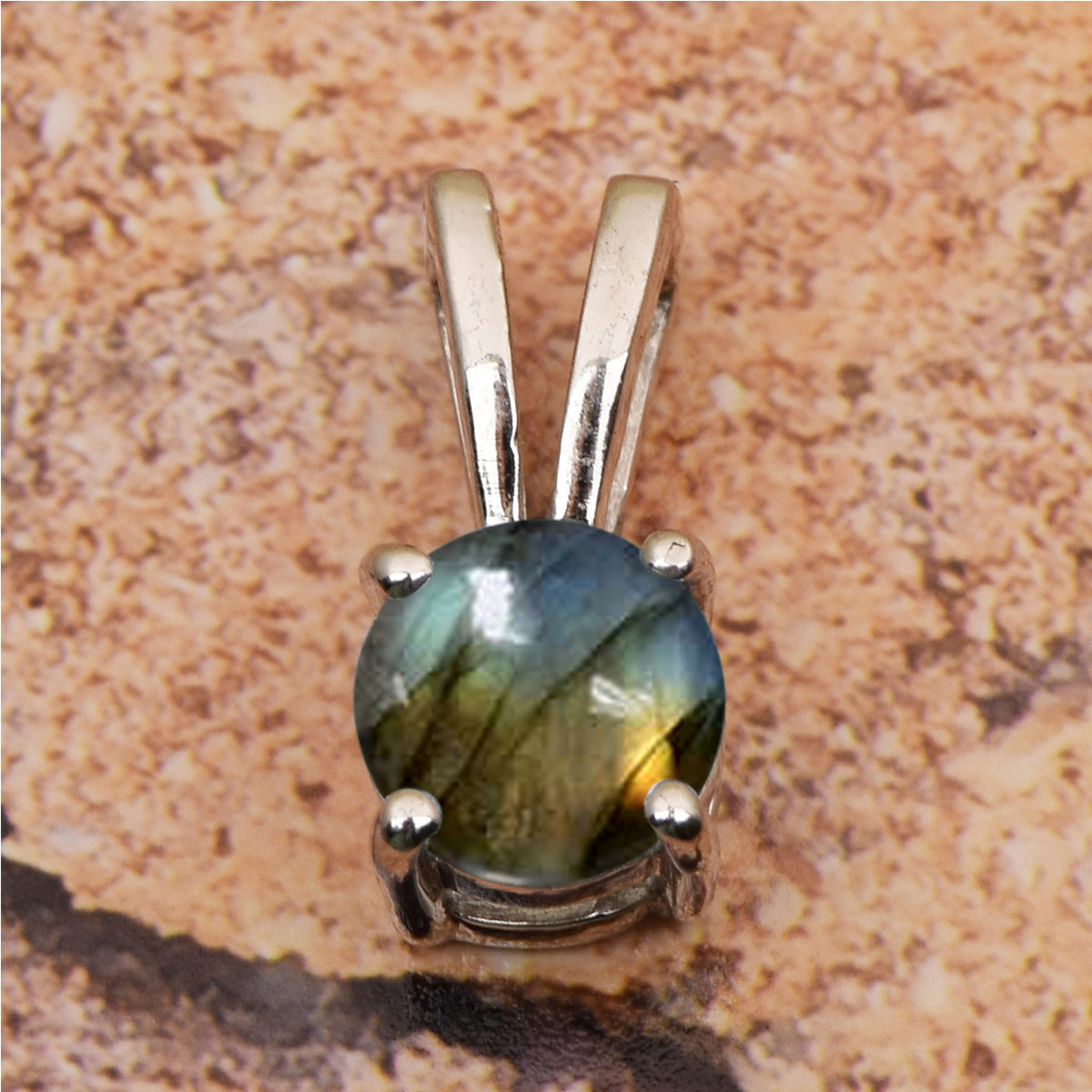 Tiny Round Cut Multi Choice Gemstone Pendant