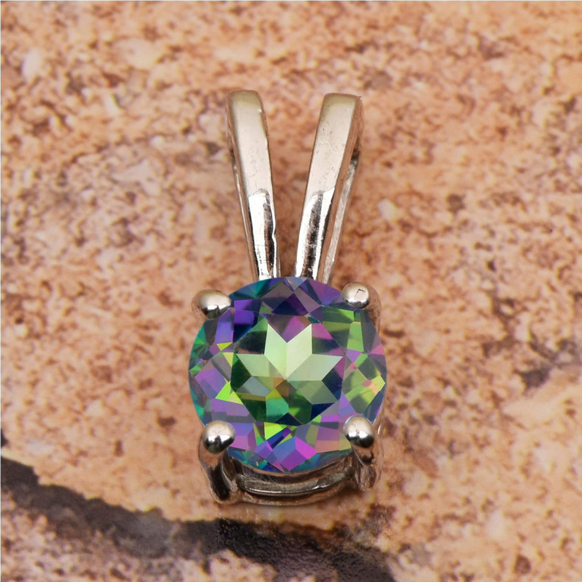 Tiny Round Cut Multi Choice Gemstone Pendant