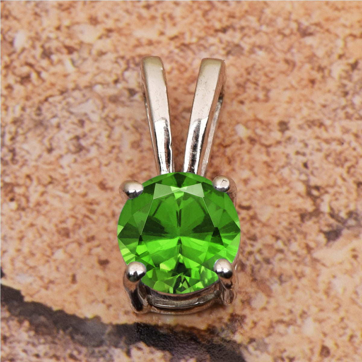 Tiny Round Cut Multi Choice Gemstone Pendant