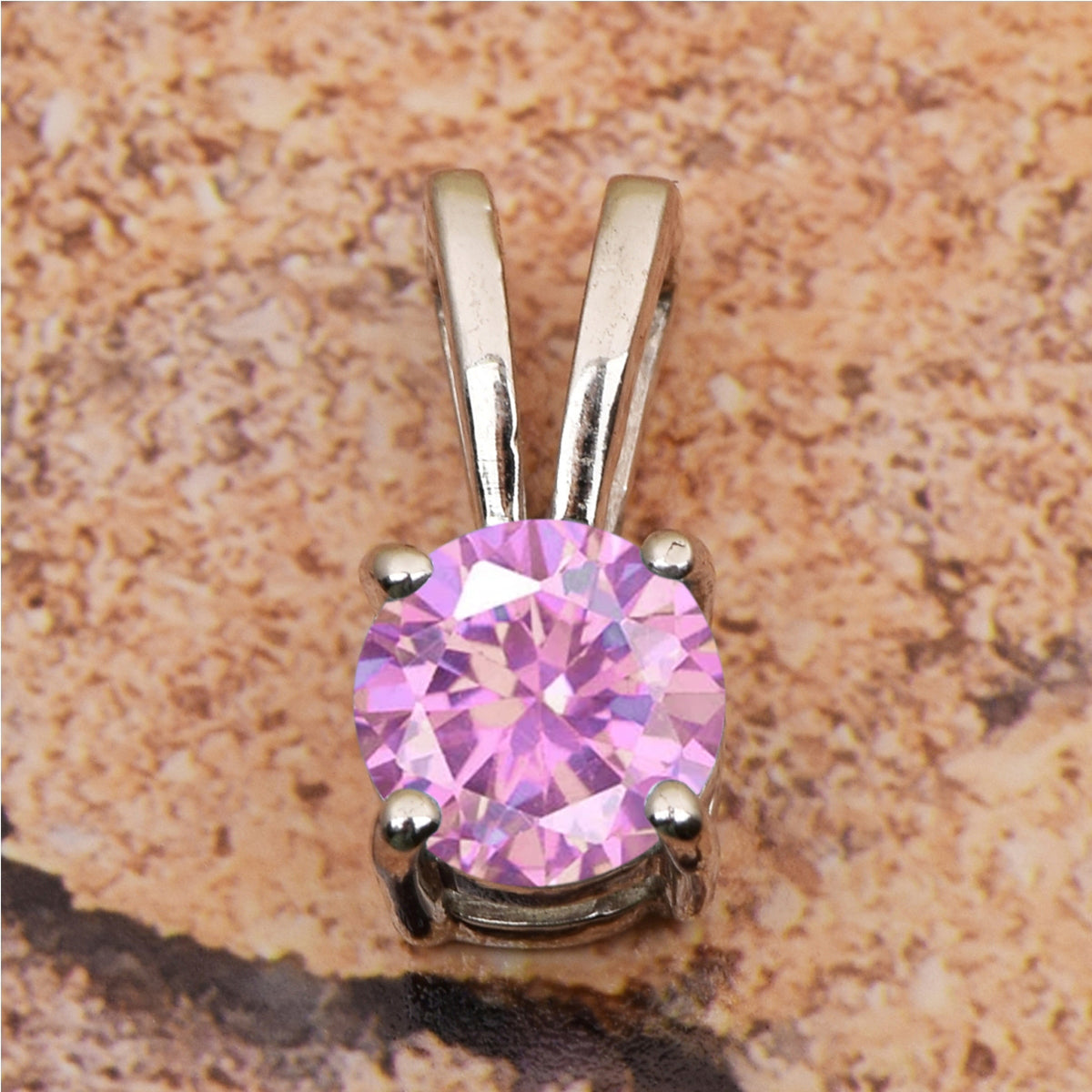 Tiny Round Cut Multi Choice Gemstone Pendant