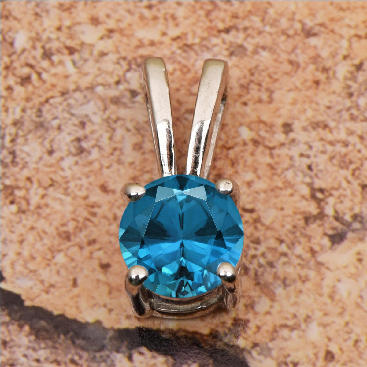 Tiny Round Cut Multi Choice Gemstone Pendant