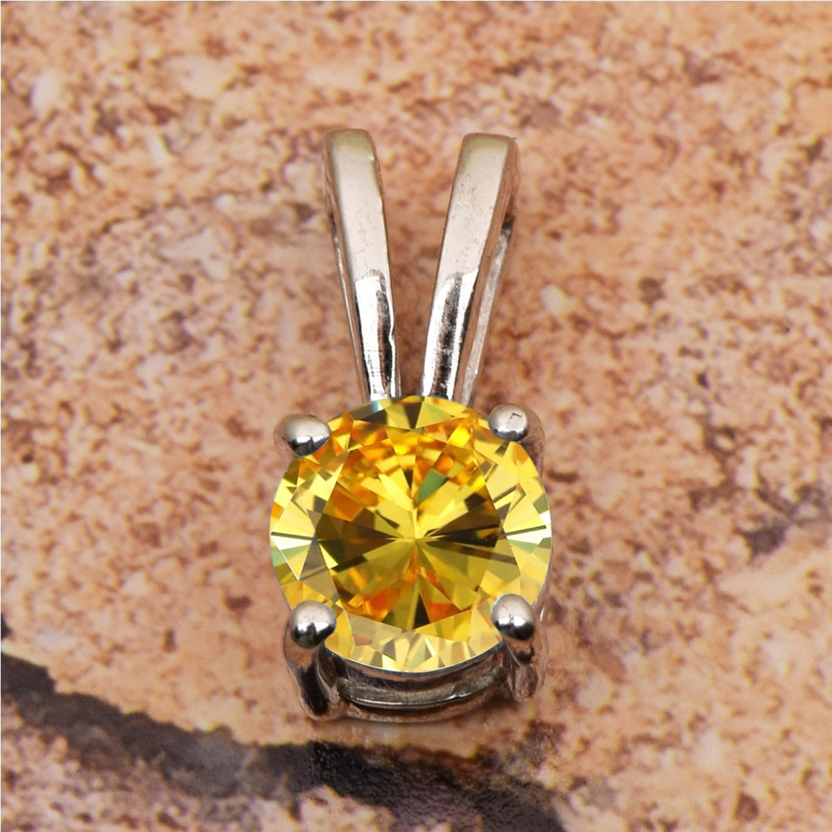 Tiny Round Cut Multi Choice Gemstone Pendant
