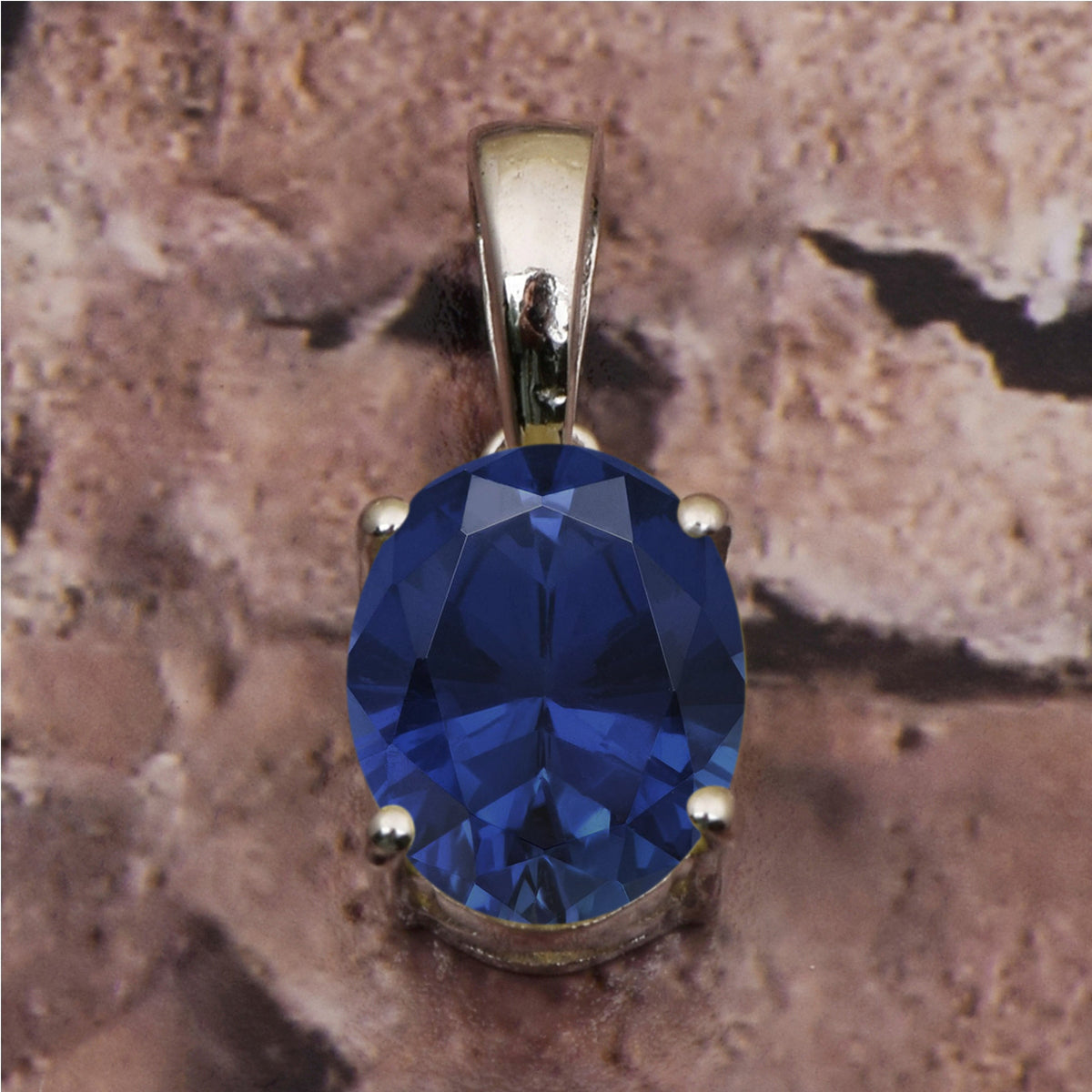 Solitaire Oval Cut Multi Choice Gemstone Pendant