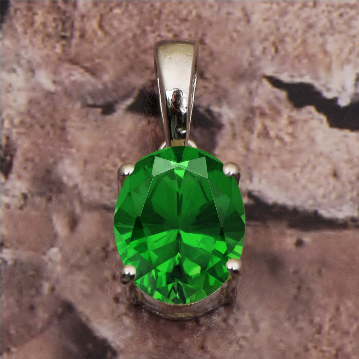 Solitaire Oval Cut Multi Choice Gemstone Pendant
