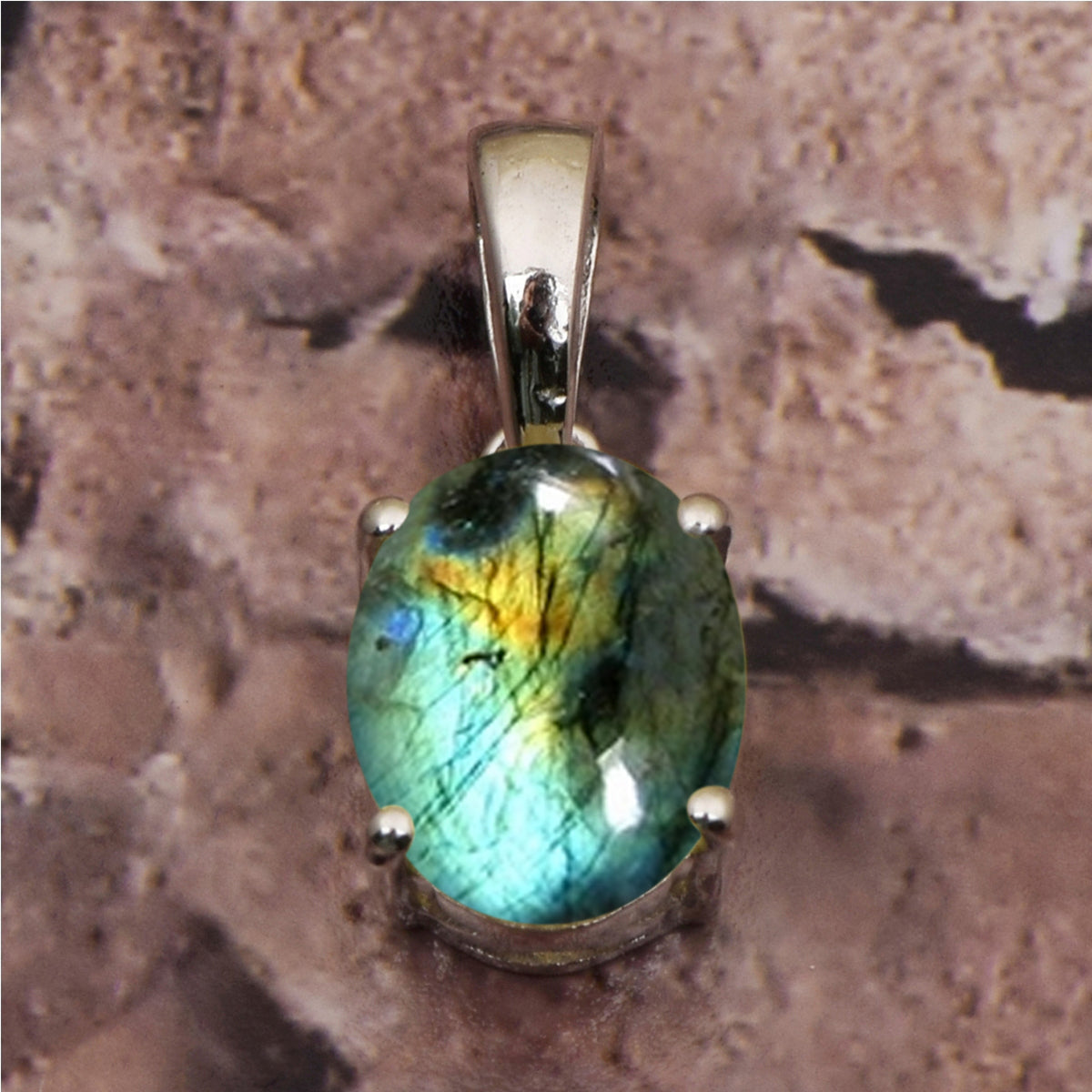 Solitaire Oval Cut Multi Choice Gemstone Pendant