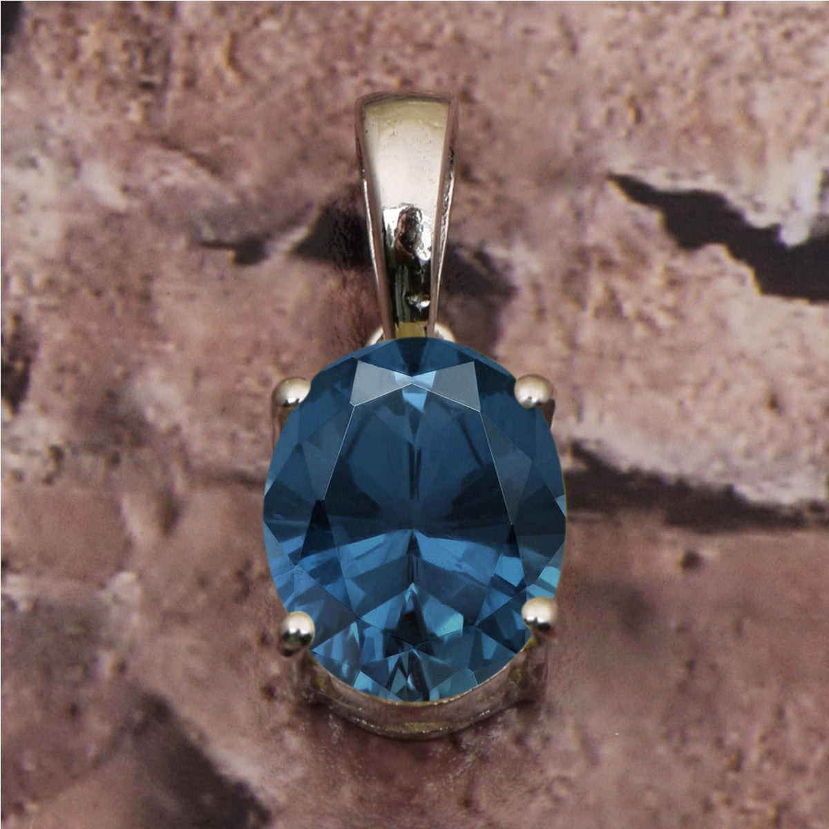 Solitaire Oval Cut Multi Choice Gemstone Pendant