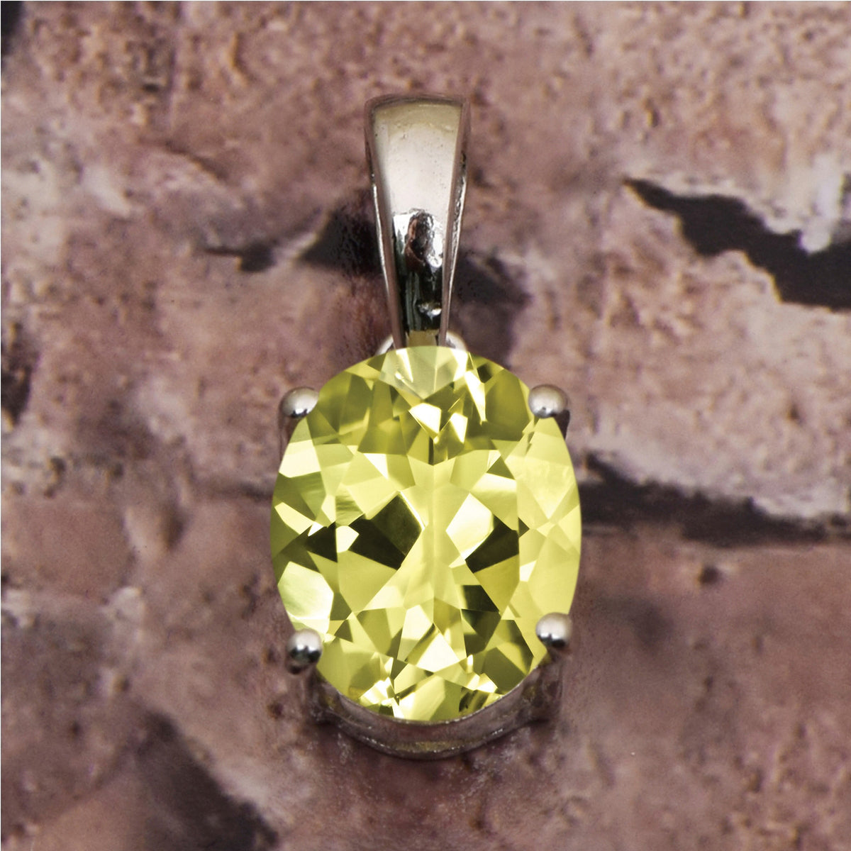 Solitaire Oval Cut Multi Choice Gemstone Pendant