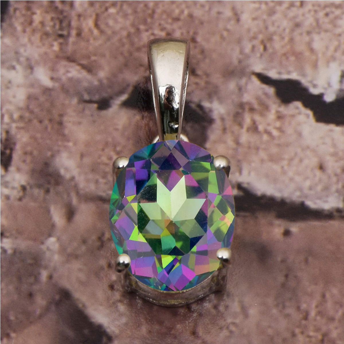 Solitaire Oval Cut Multi Choice Gemstone Pendant