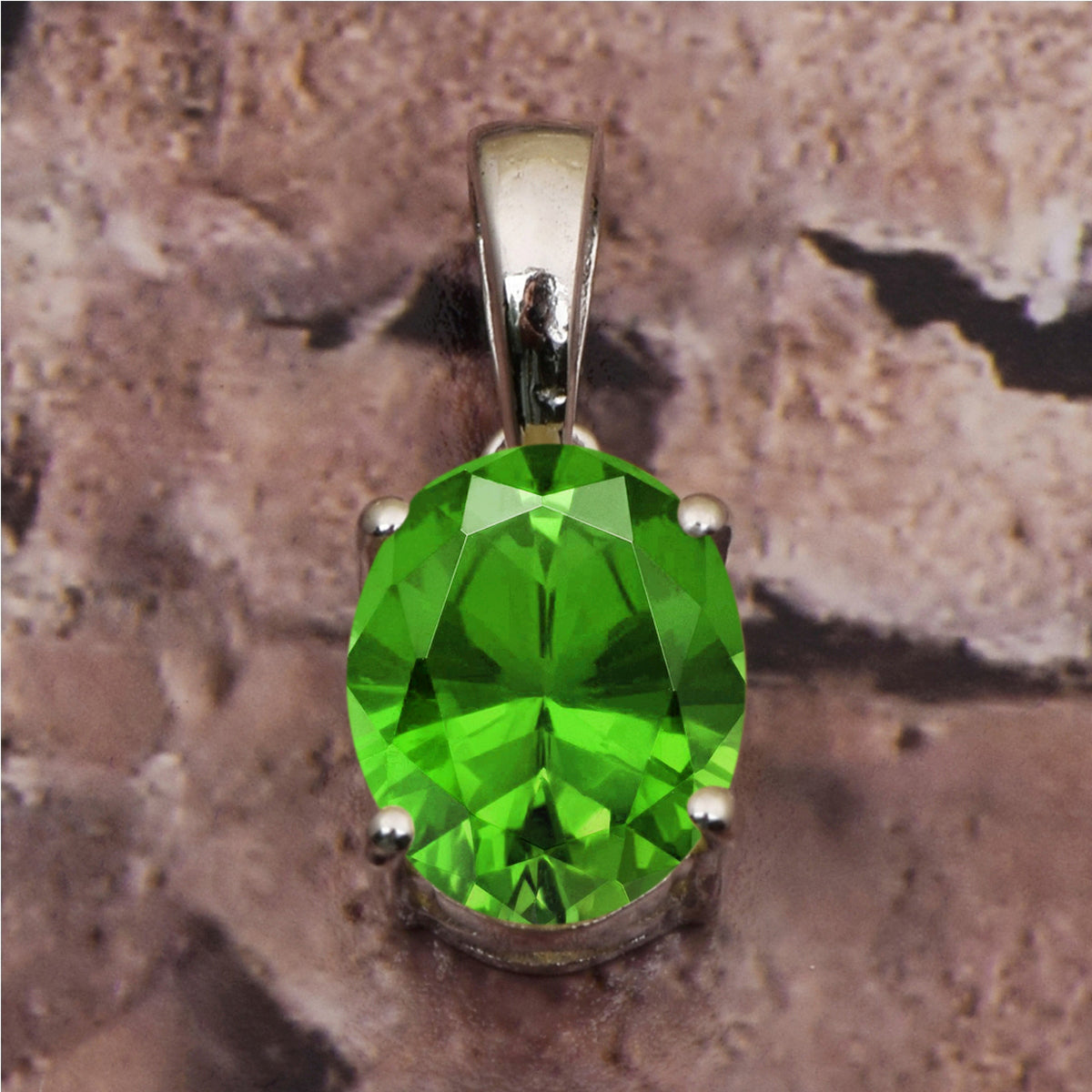 Solitaire Oval Cut Multi Choice Gemstone Pendant