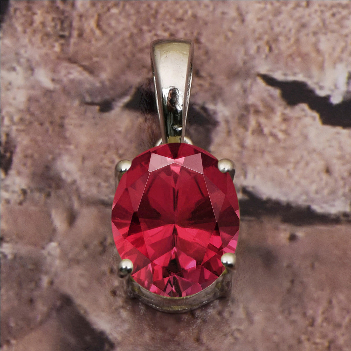 Solitaire Oval Cut Multi Choice Gemstone Pendant