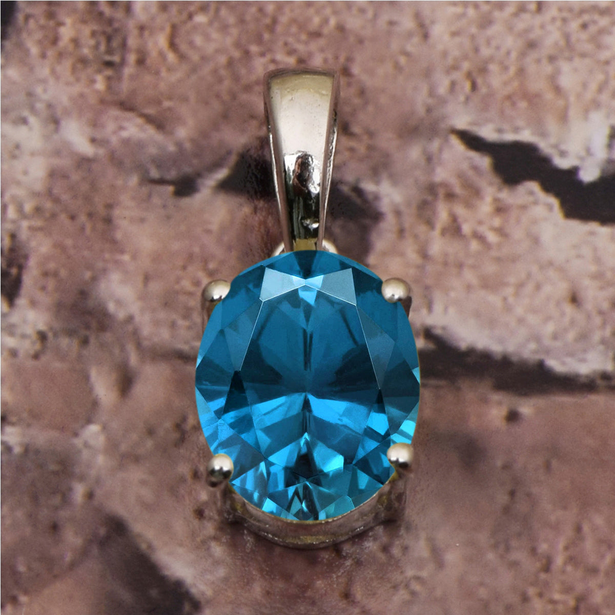 Solitaire Oval Cut Multi Choice Gemstone Pendant