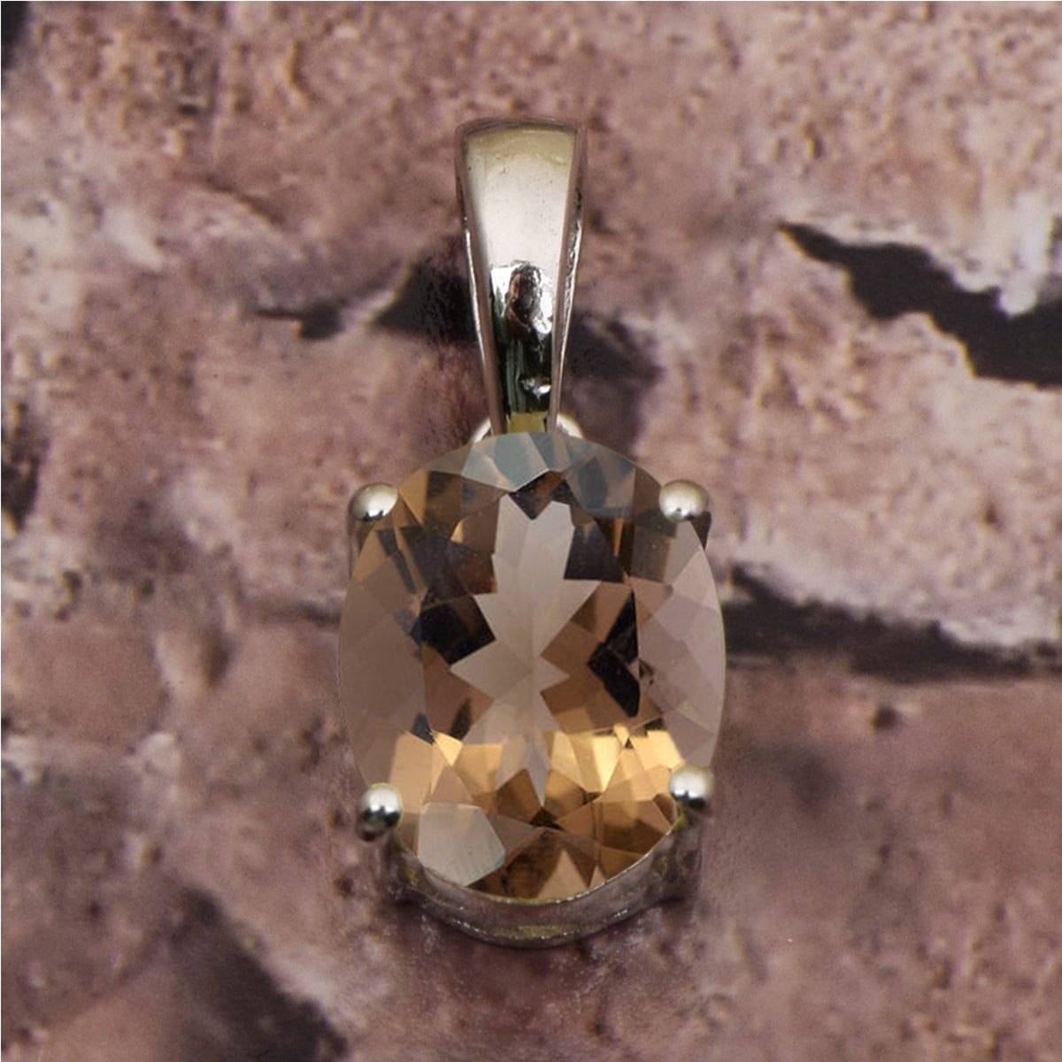Solitaire Oval Cut Multi Choice Gemstone Pendant