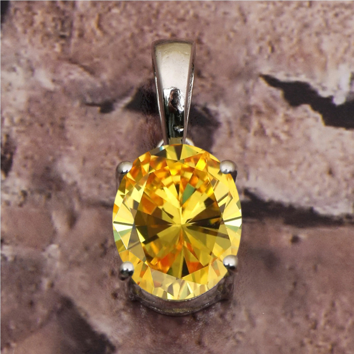 Solitaire Oval Cut Multi Choice Gemstone Pendant