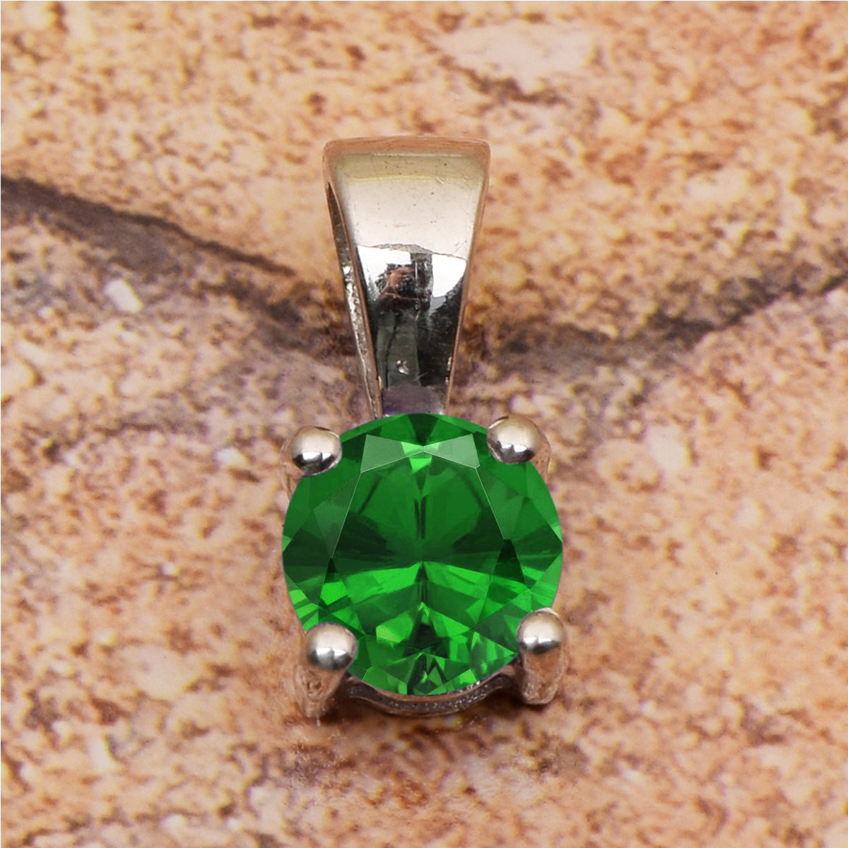 Tiny Round Cut Multi Choice Gemstone Pendant