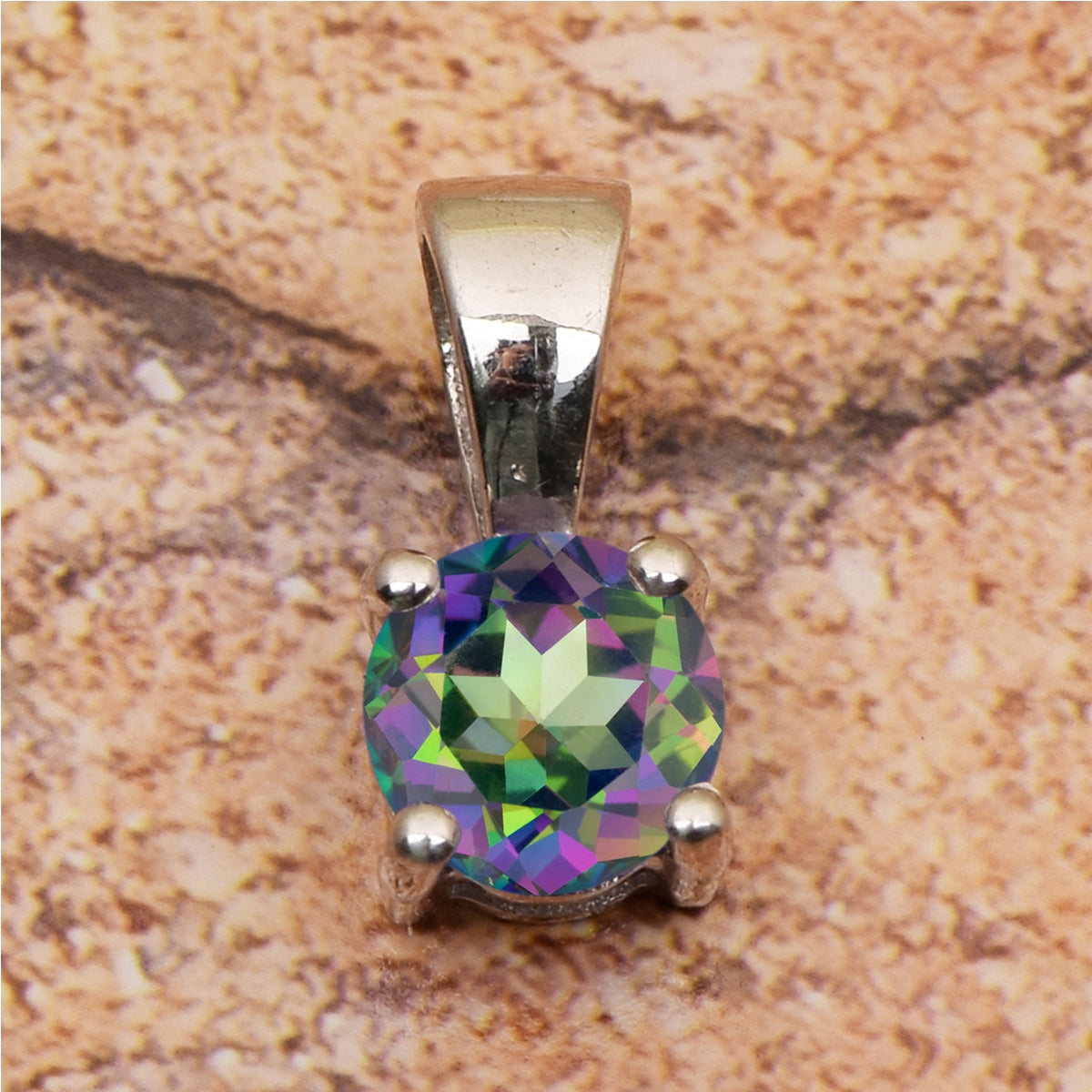 Tiny Round Cut Multi Choice Gemstone Pendant