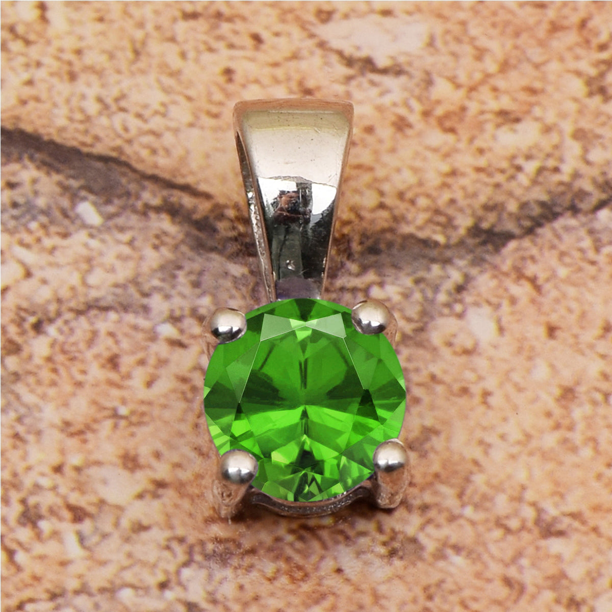 Tiny Round Cut Multi Choice Gemstone Pendant
