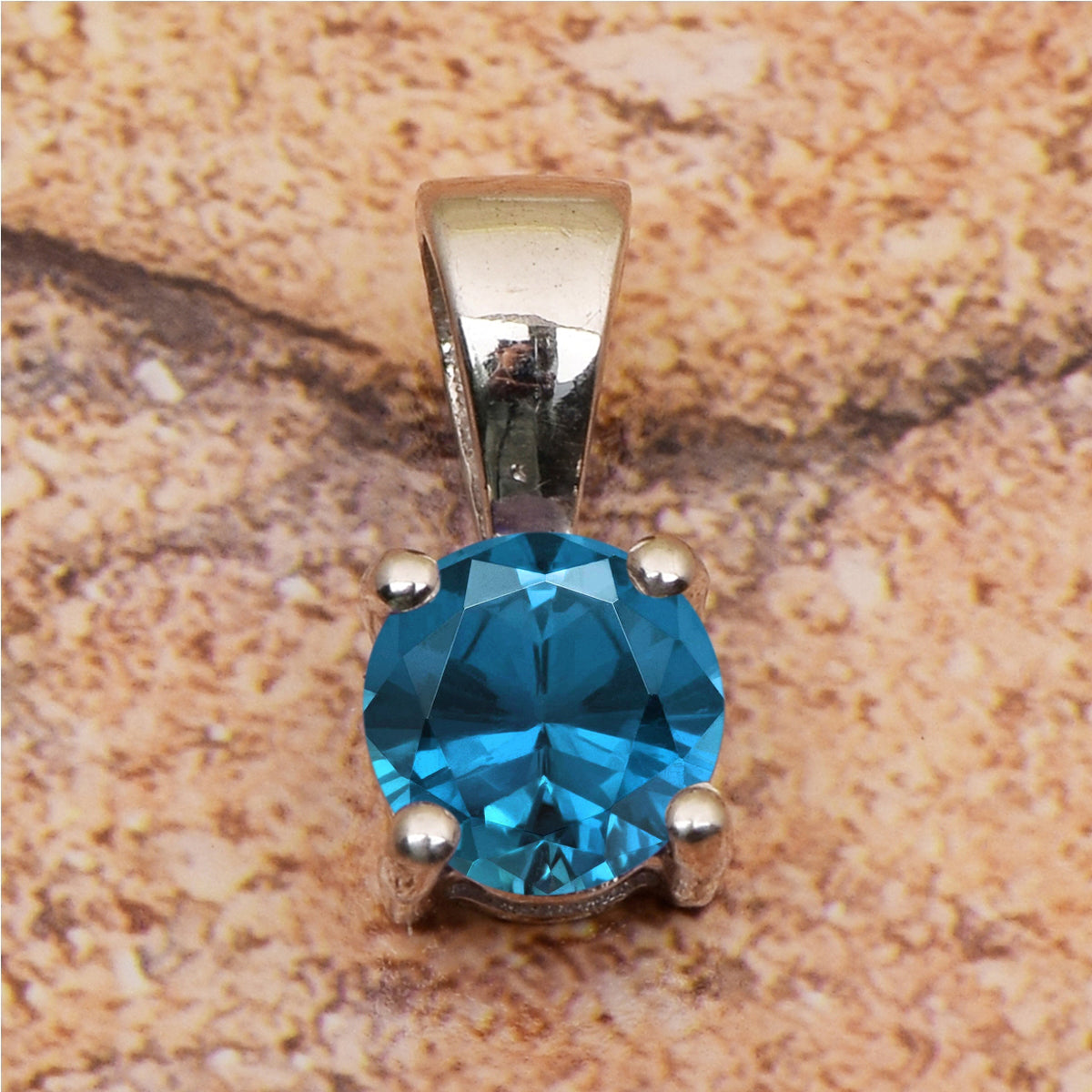 Tiny Round Cut Multi Choice Gemstone Pendant