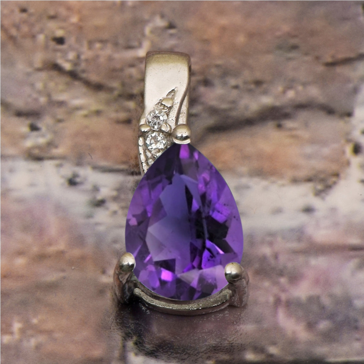 Art Deco Pear Cut Multi Choice Gemstone Pendant