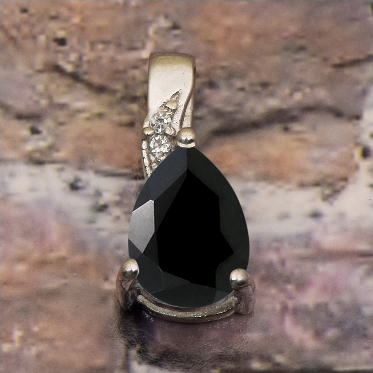 Art Deco Pear Cut Multi Choice Gemstone Pendant