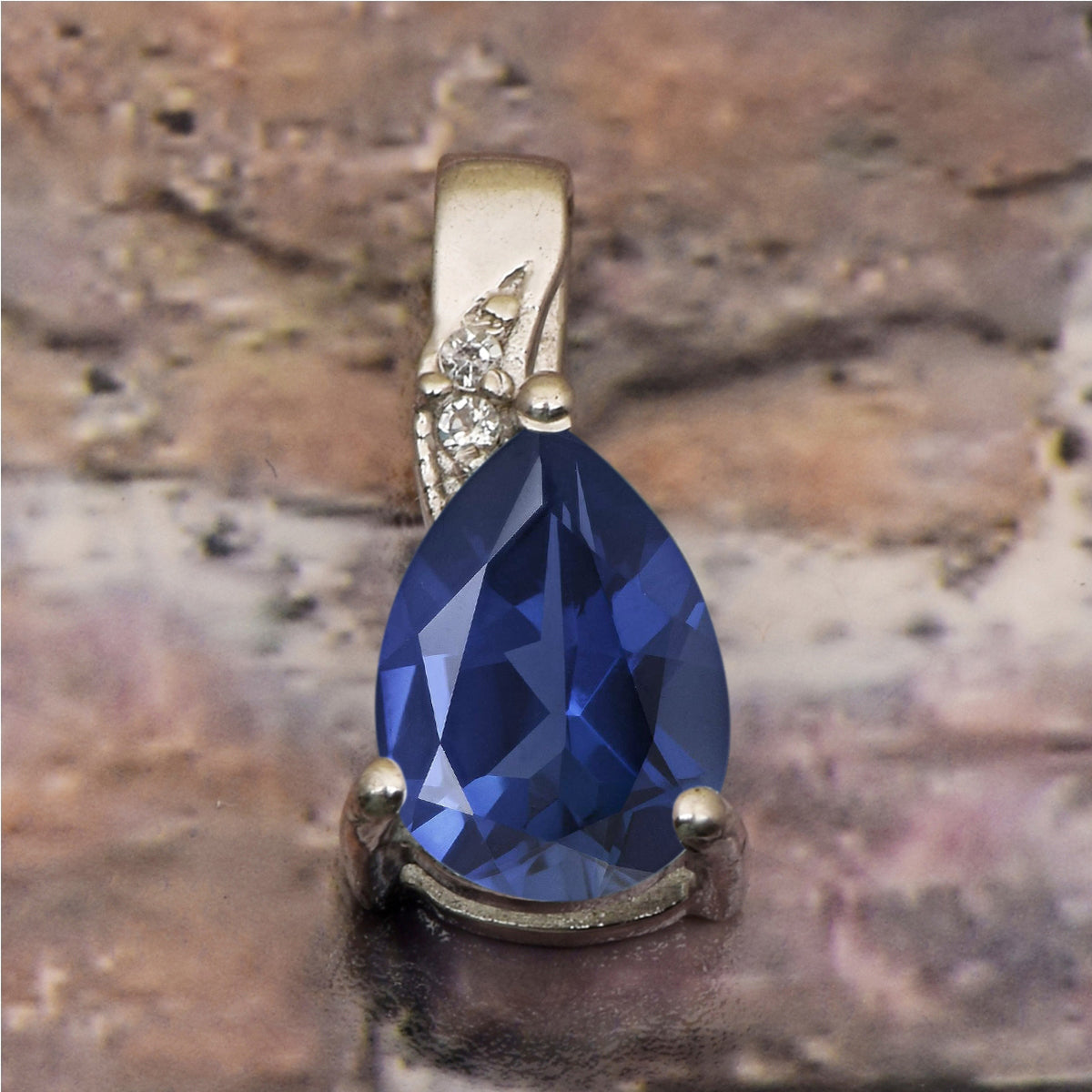 Art Deco Pear Cut Multi Choice Gemstone Pendant