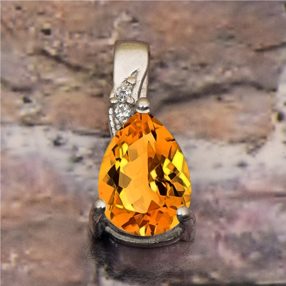 Art Deco Pear Cut Multi Choice Gemstone Pendant