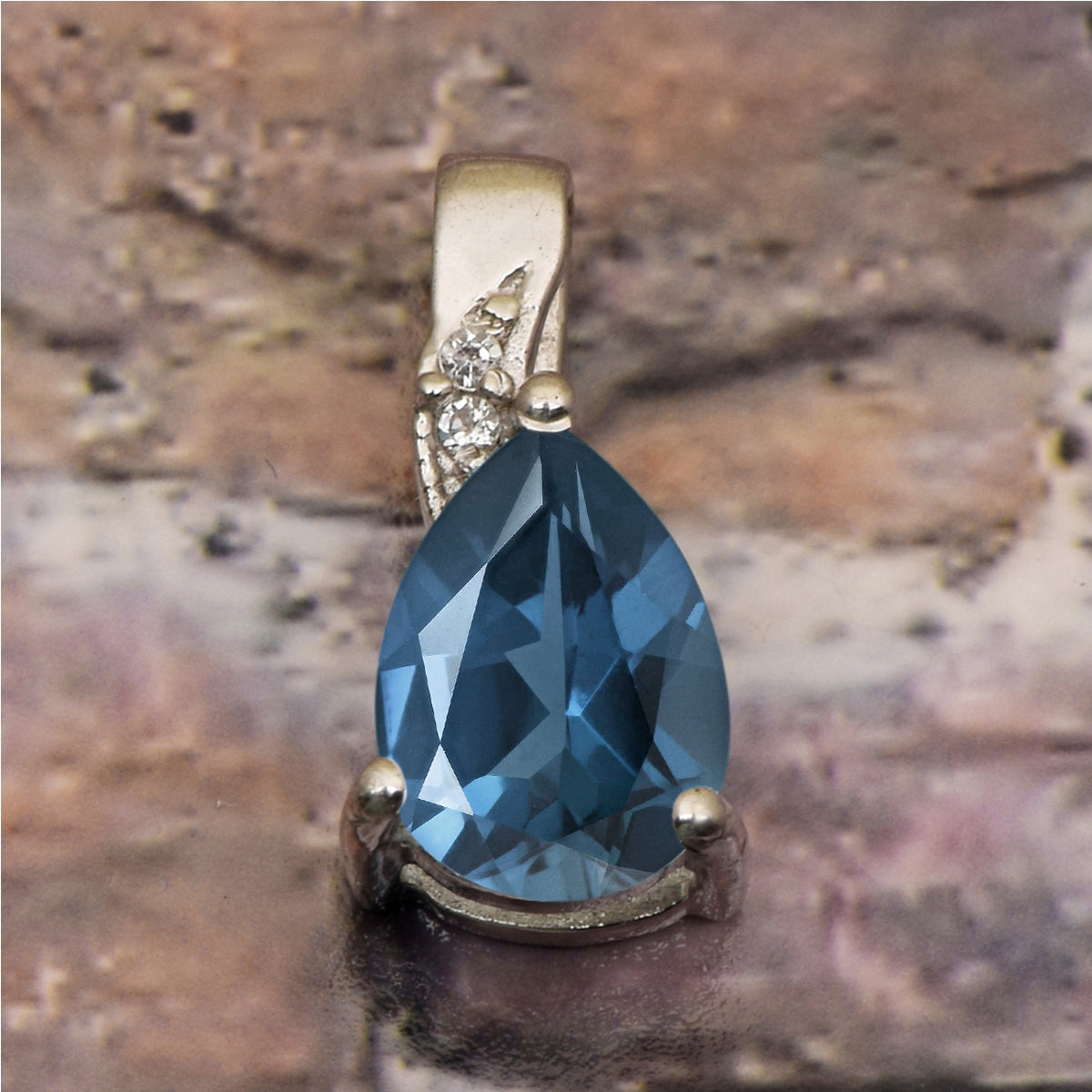 Art Deco Pear Cut Multi Choice Gemstone Pendant