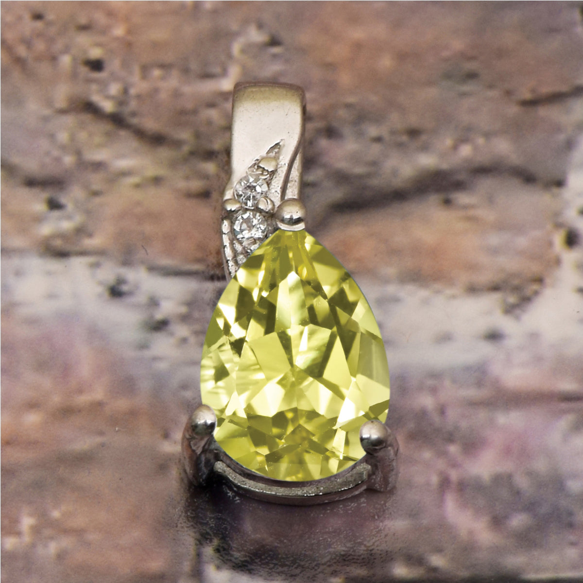 Art Deco Pear Cut Multi Choice Gemstone Pendant