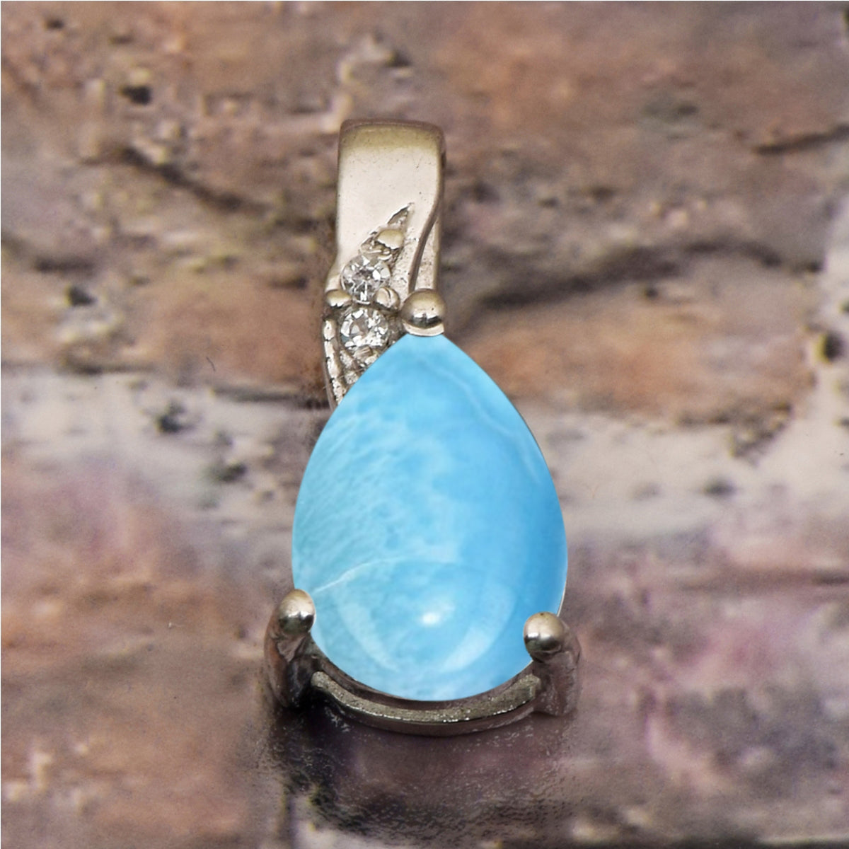 Art Deco Pear Cut Multi Choice Gemstone Pendant