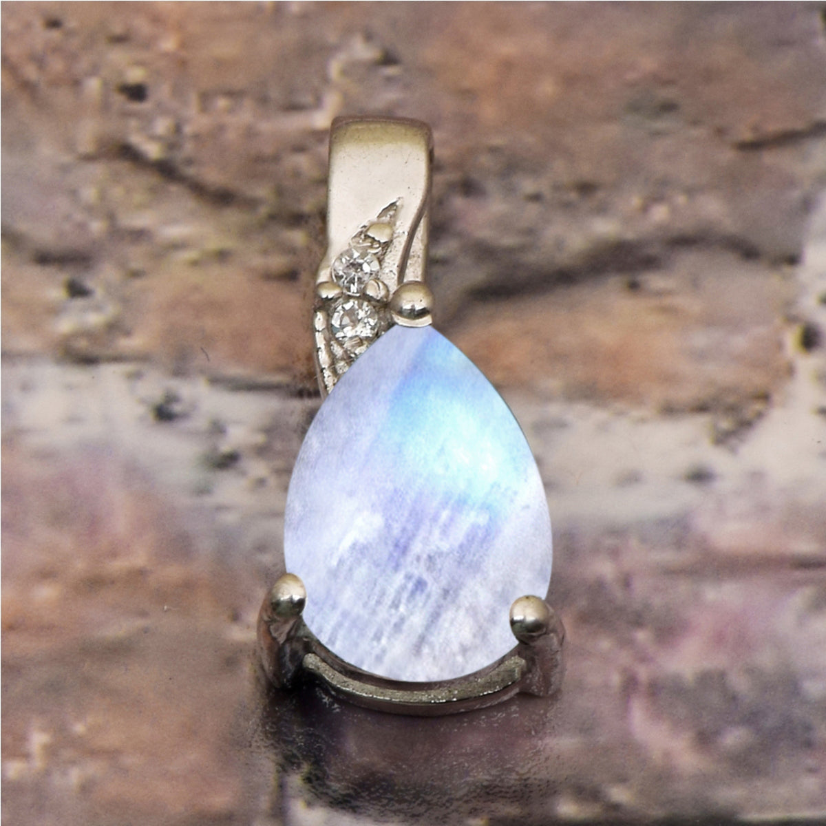 Art Deco Pear Cut Multi Choice Gemstone Pendant